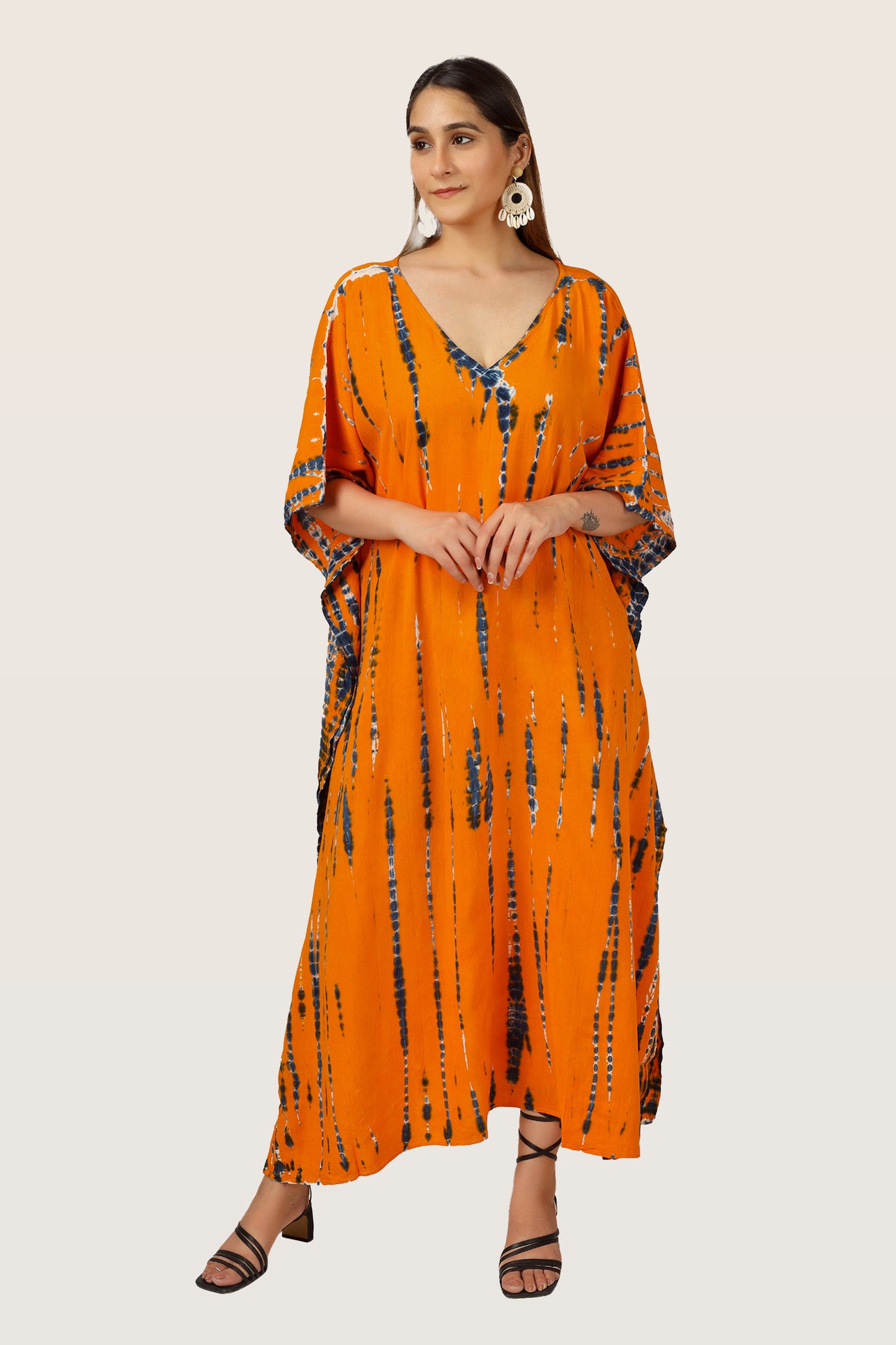 Tangerine Tide | Orange Tie Dye Kaftan