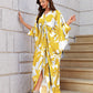 Knotty Nice | Yellow Floral Kaftan Dress