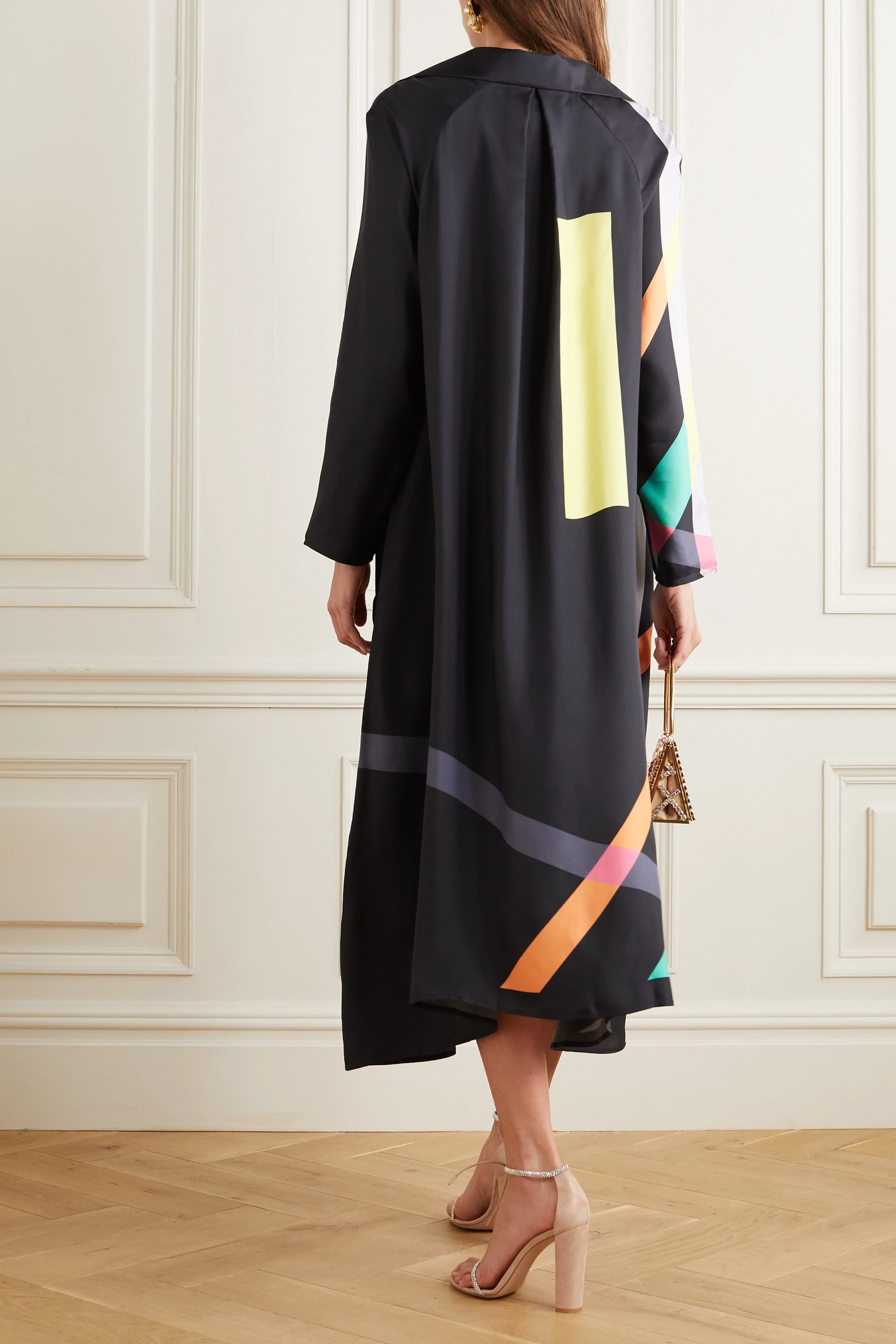 Brushstroke Beauty | Black Party-Wear Kaftan