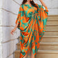 Knotty Nice | Orange Floral Kaftan Dress