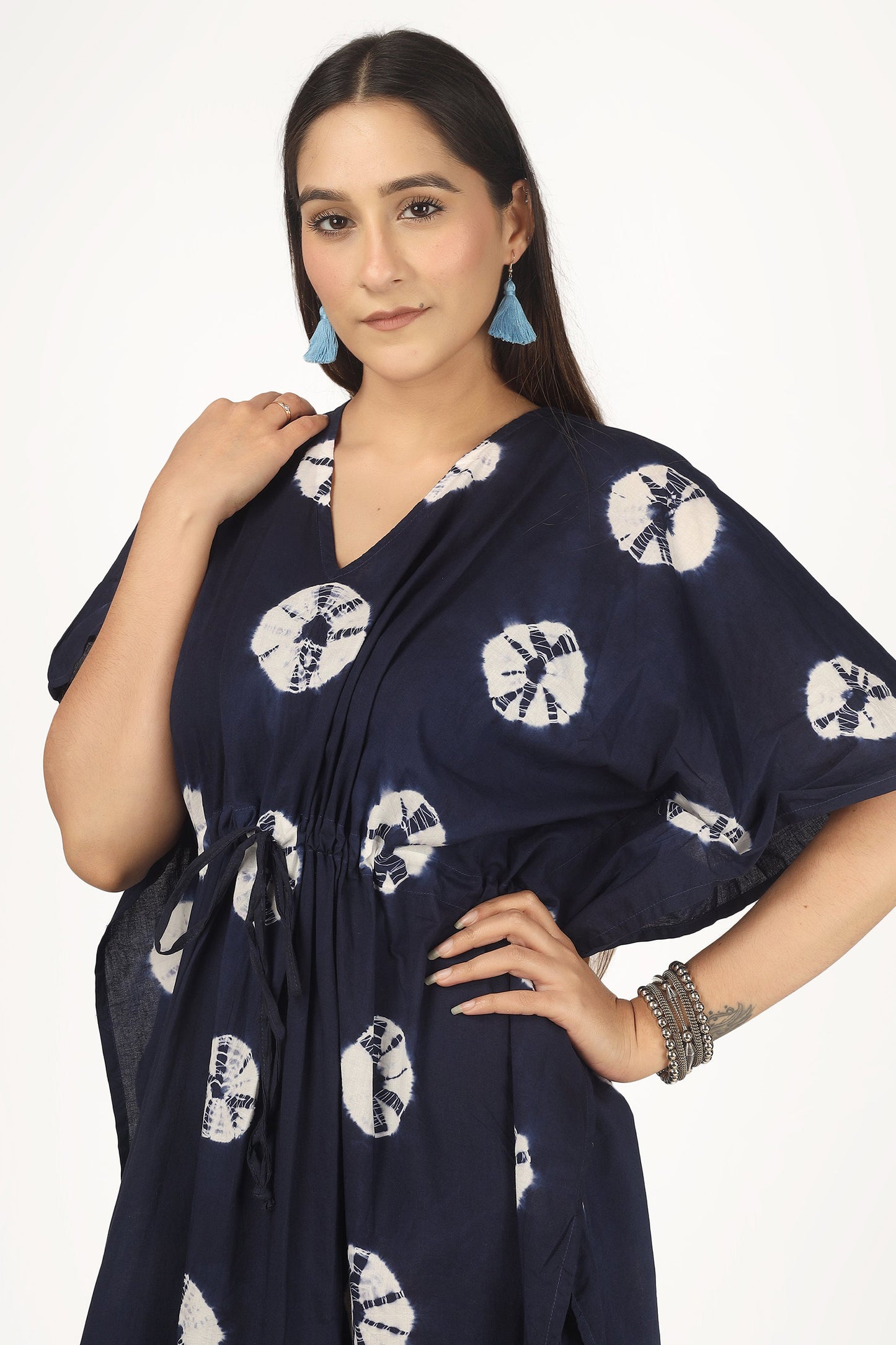 Indigo Sibori  | 100% Cotton Kaftan