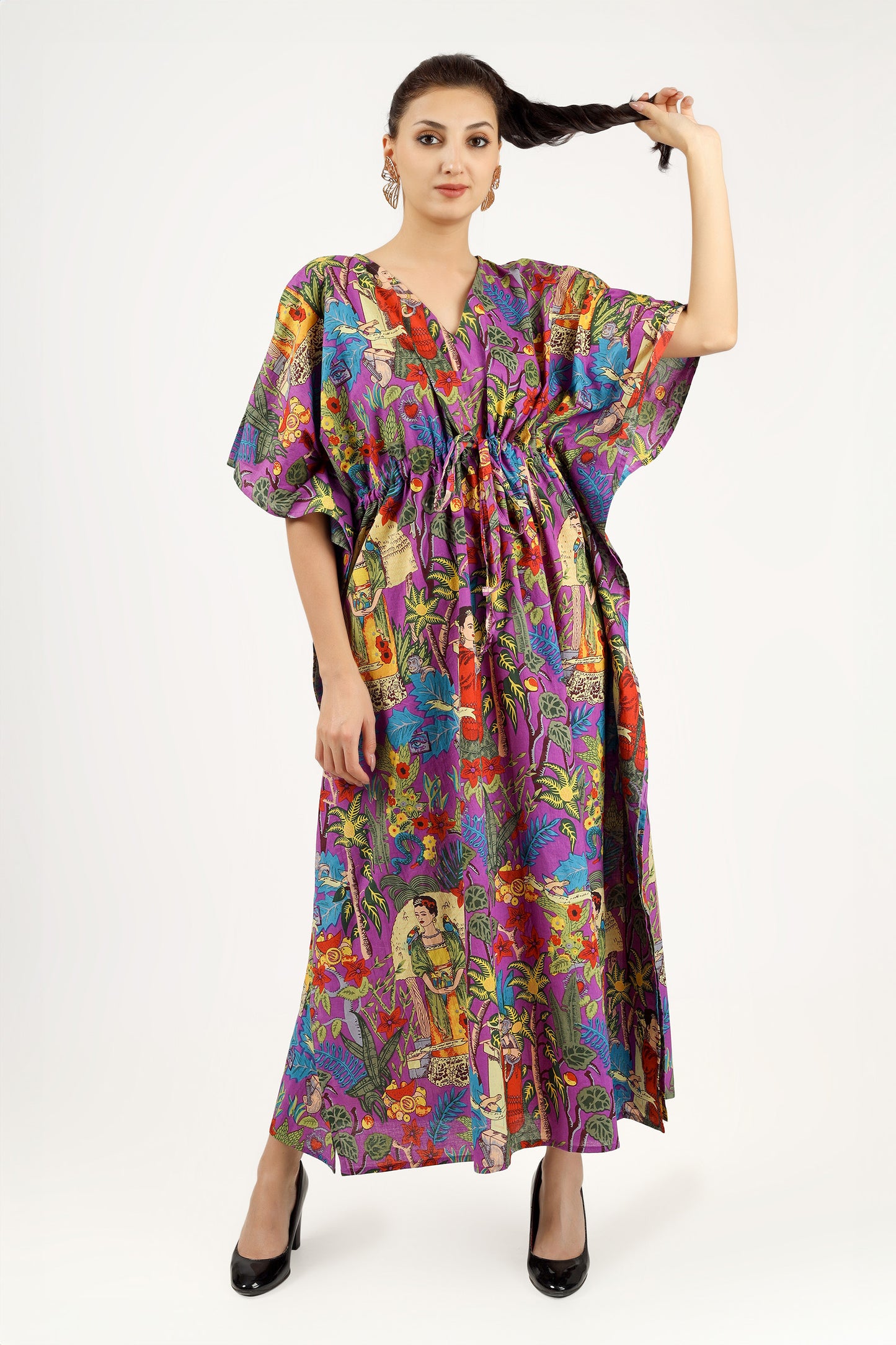 Purple Frida | 100% Cotton Kaftan