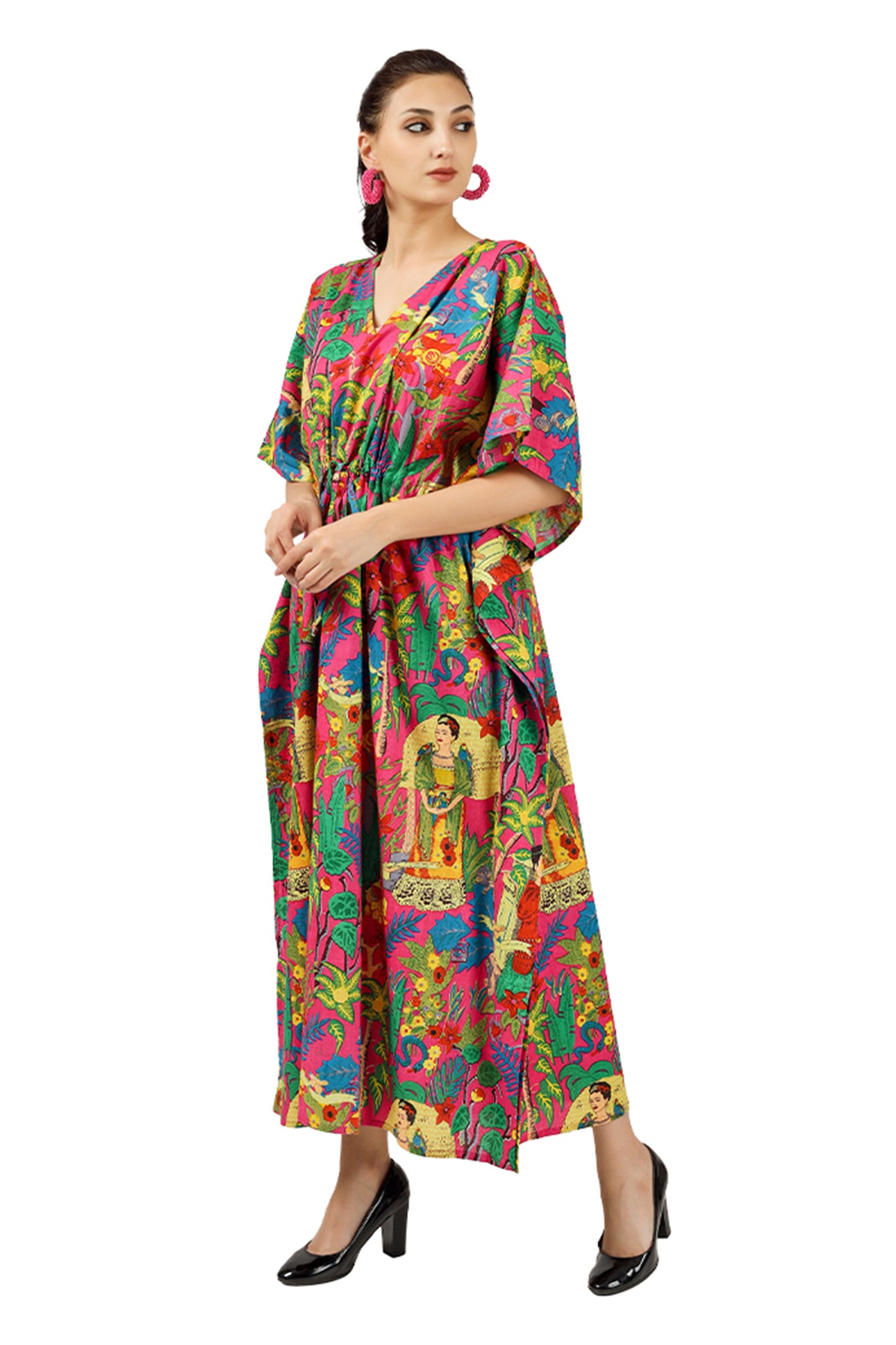 Pink Frida | 100% Cotton Kaftan