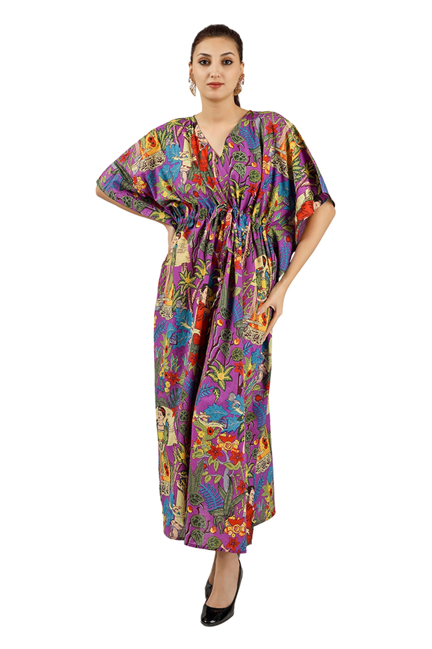 Purple Frida | 100% Cotton Kaftan