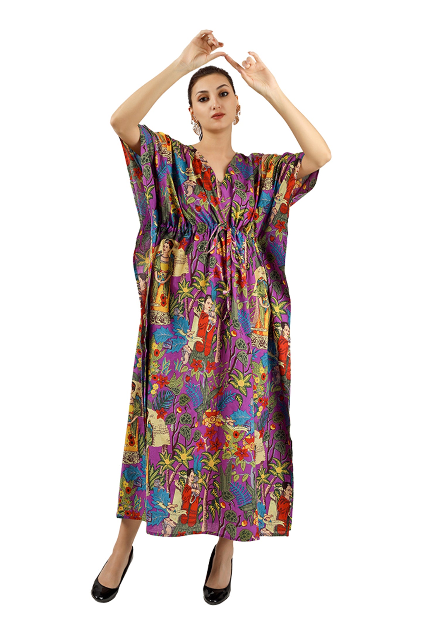 Purple Frida | 100% Cotton Kaftan