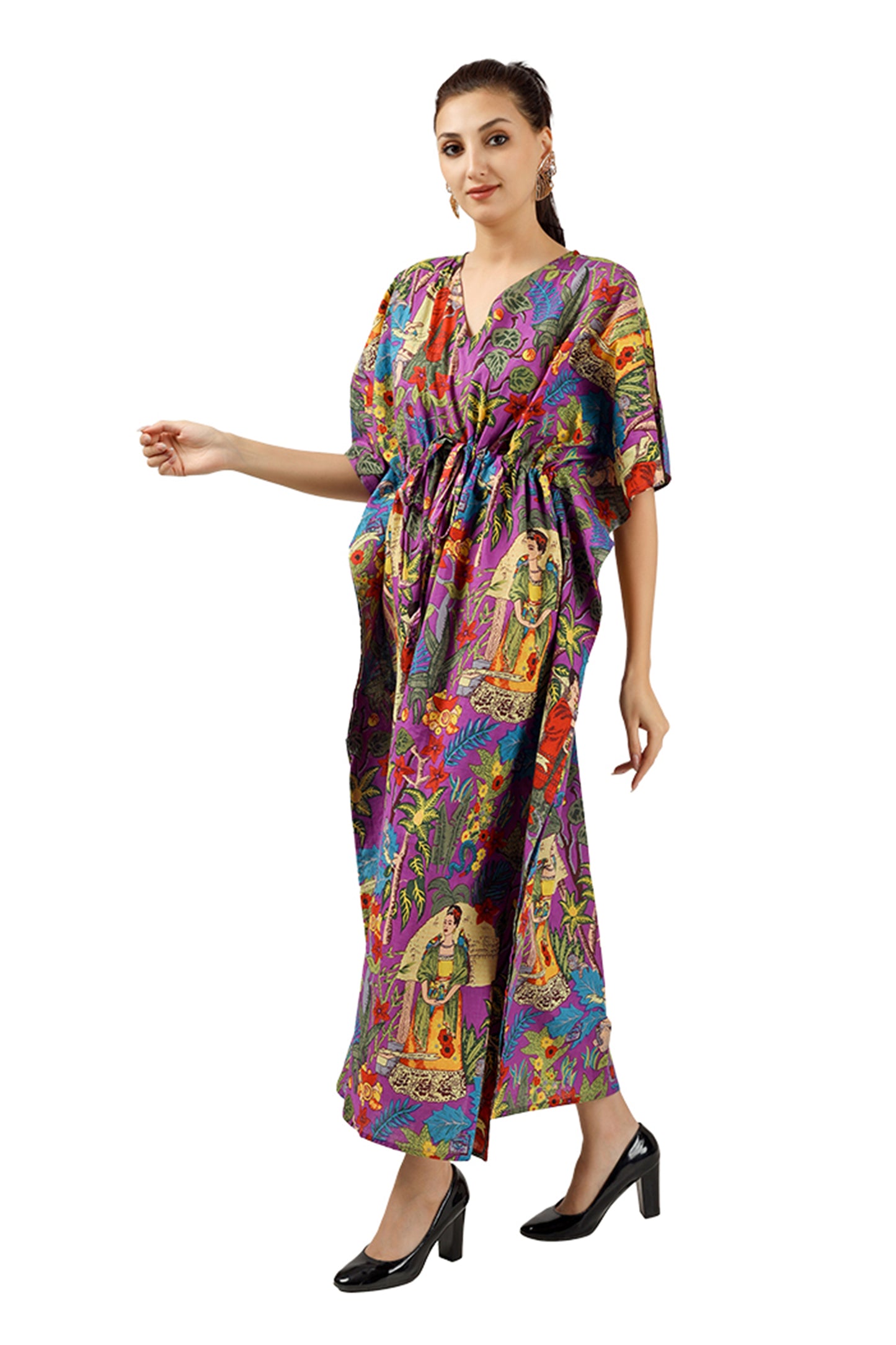 Purple Frida | 100% Cotton Kaftan