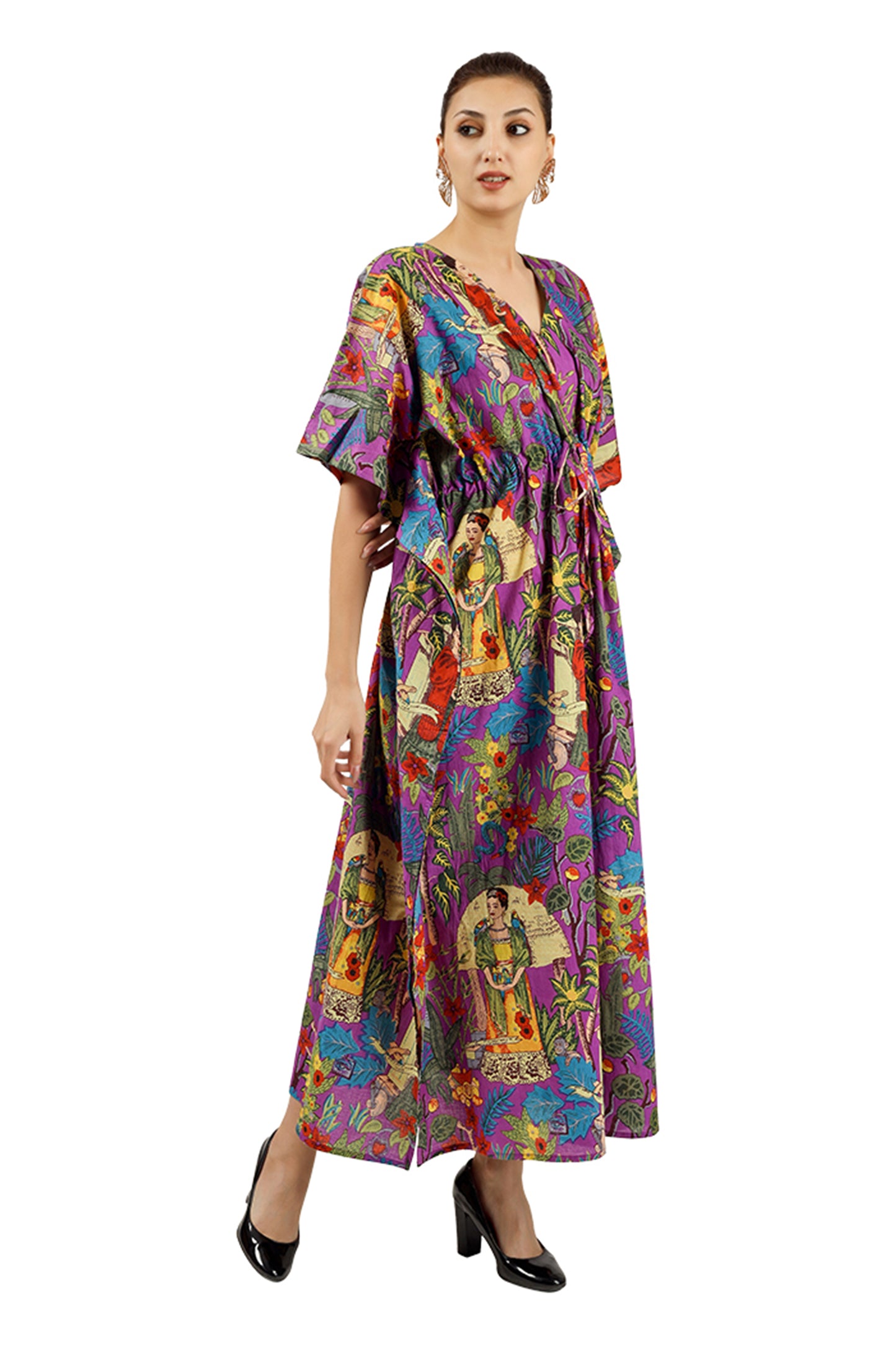 Purple Frida | 100% Cotton Kaftan