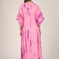 Pink Stripes | 100% Rayon Pink Kaftan With Pockets