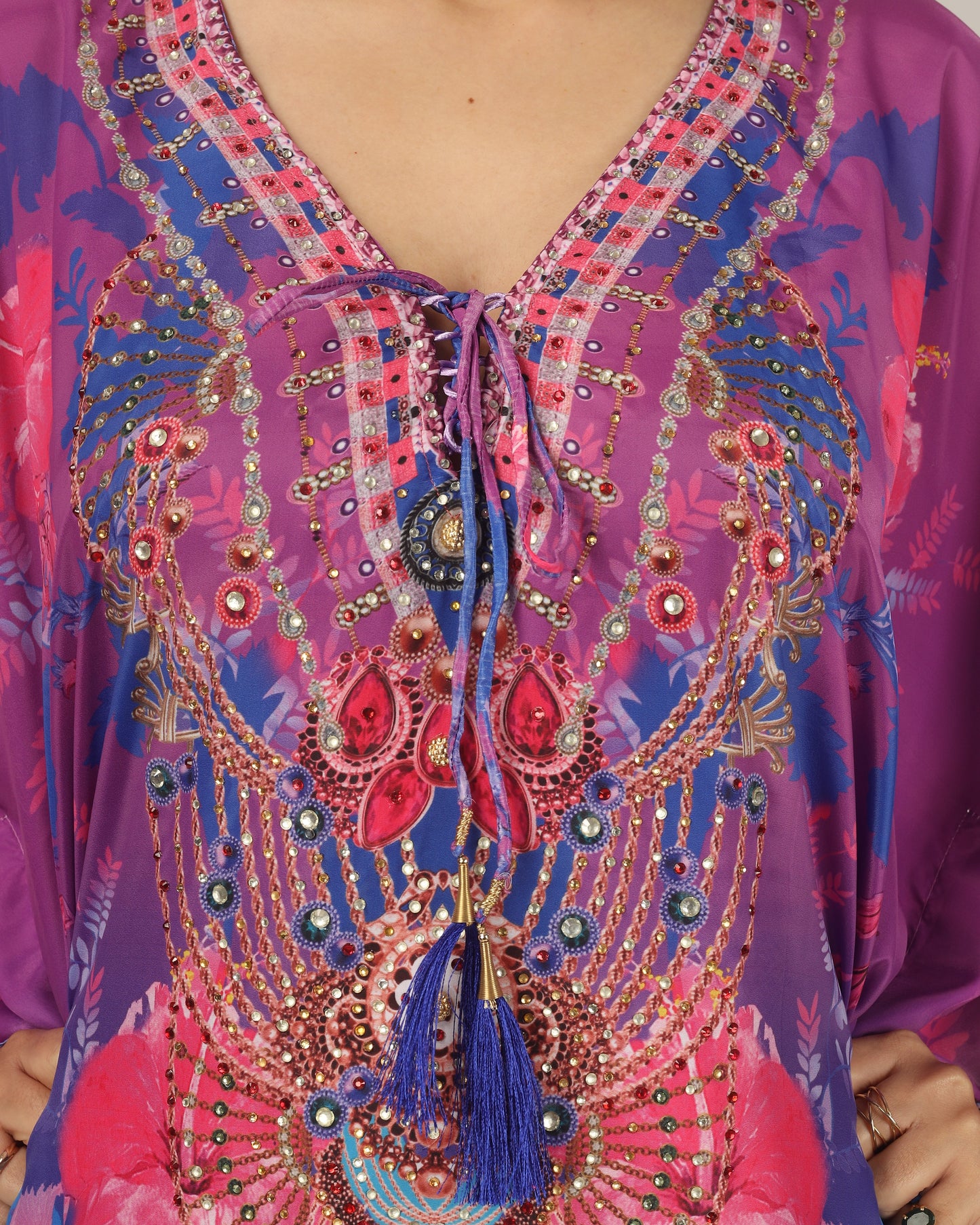 Orchid Oasis | Purple Luxe Art Silk Kaftan