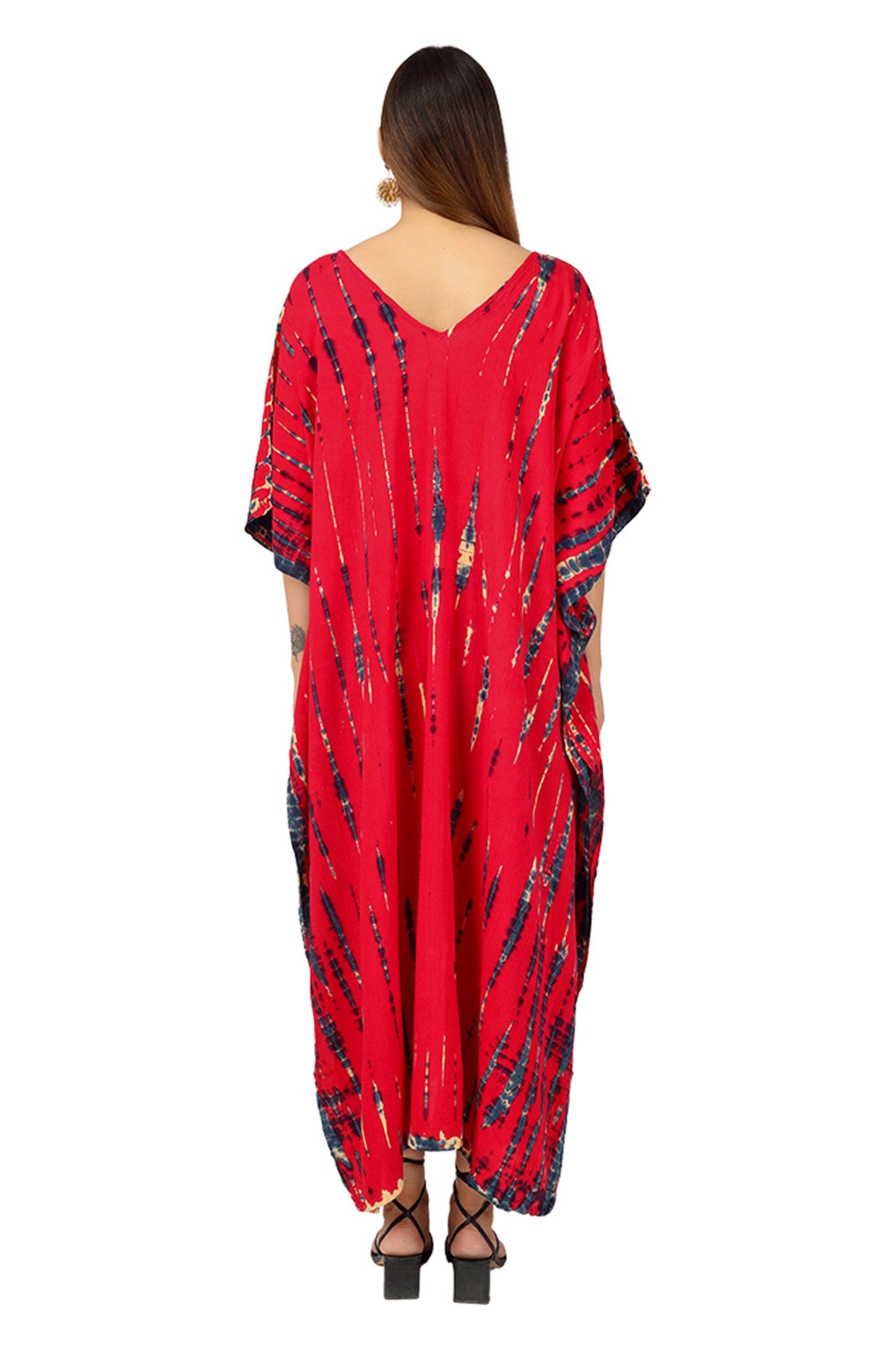 Scarlet Skyline | Red Tie Dye Kaftan