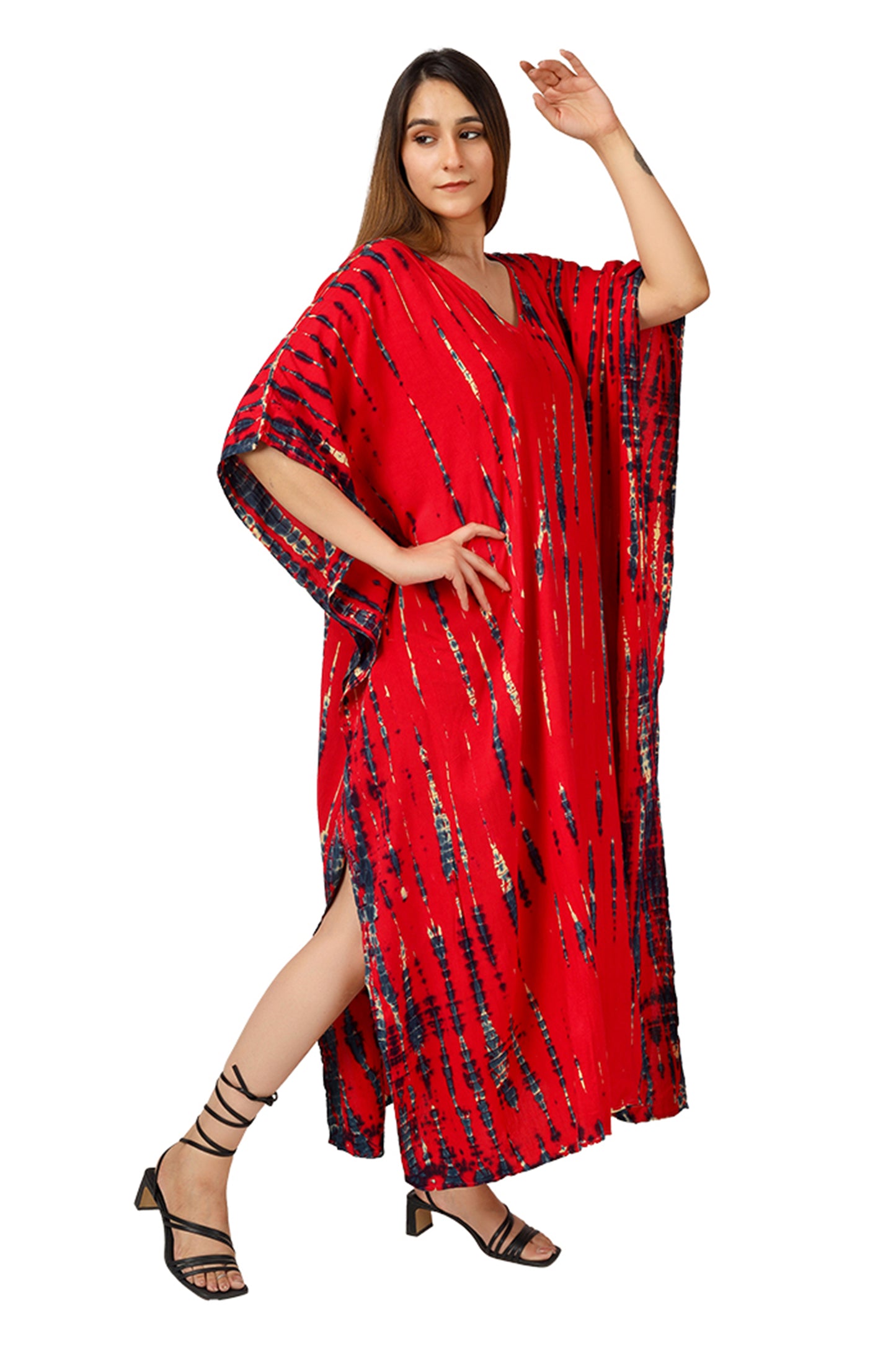 Scarlet Skyline | Red Tie Dye Kaftan