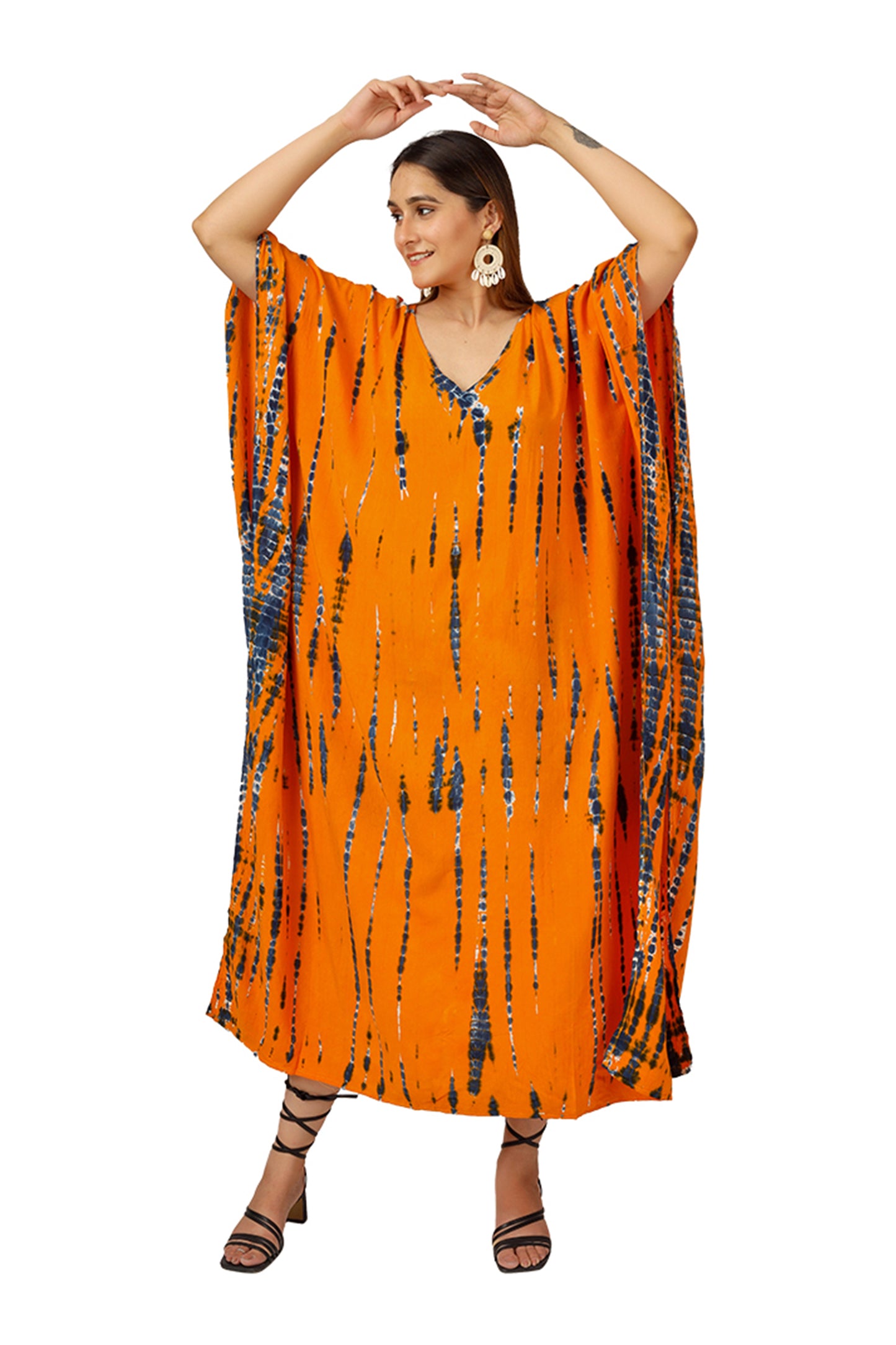 Tangerine Tide | Orange Tie Dye Kaftan