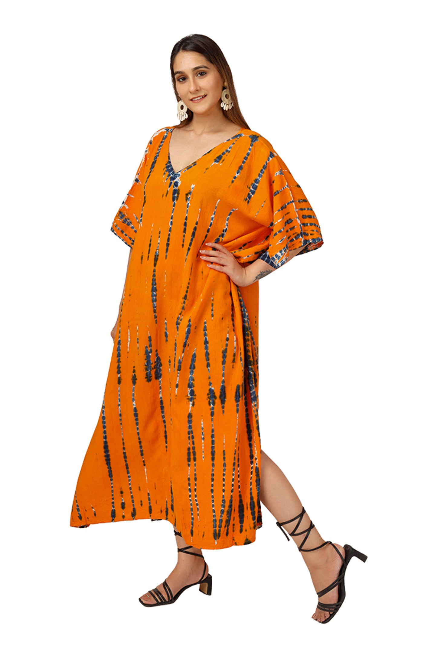 Tangerine Tide | Orange Tie Dye Kaftan