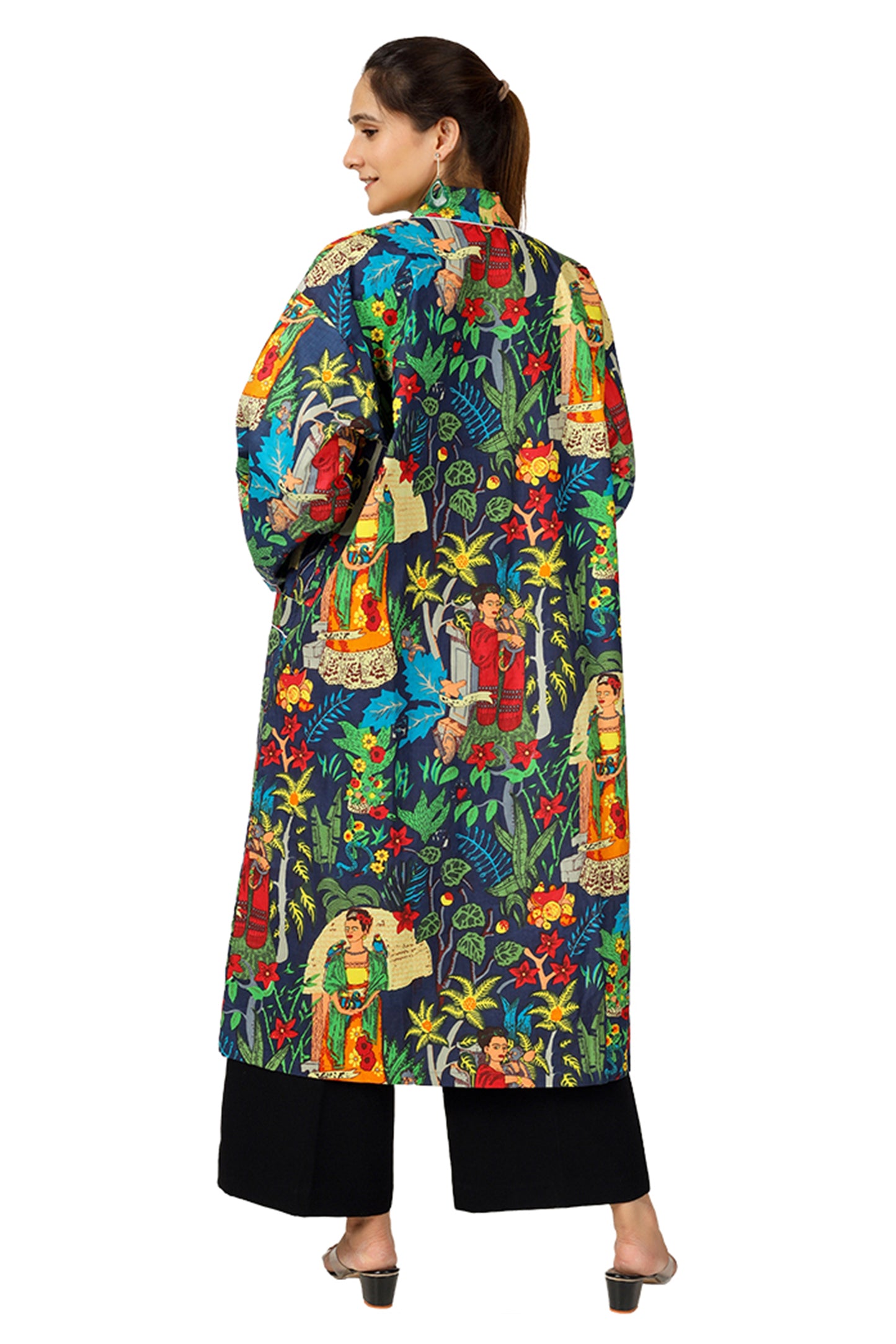 Blue Frida | 100% Cotton Kimono With Pockets