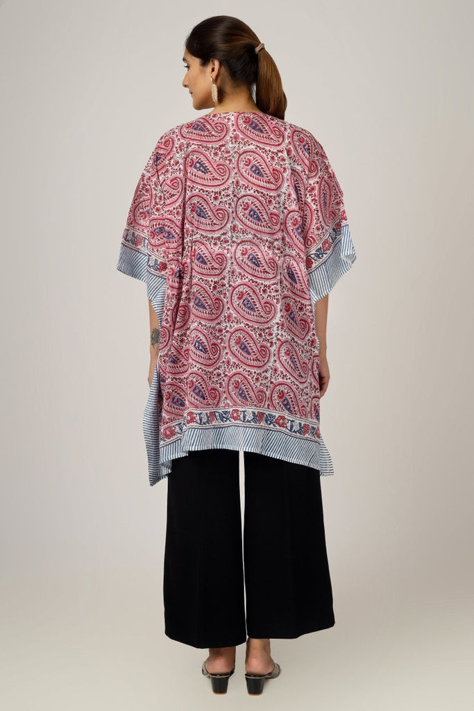 Paisley Block Printed Cotton Kaftan Tunic - Earthen Threads