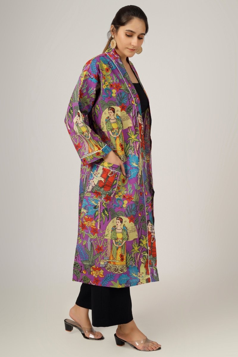 Purple Frida Bathrobe - Earthen Threads